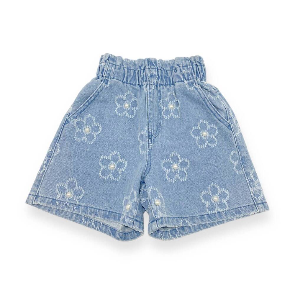 NEW DOE A DEAR girl's floral shorts in denim
